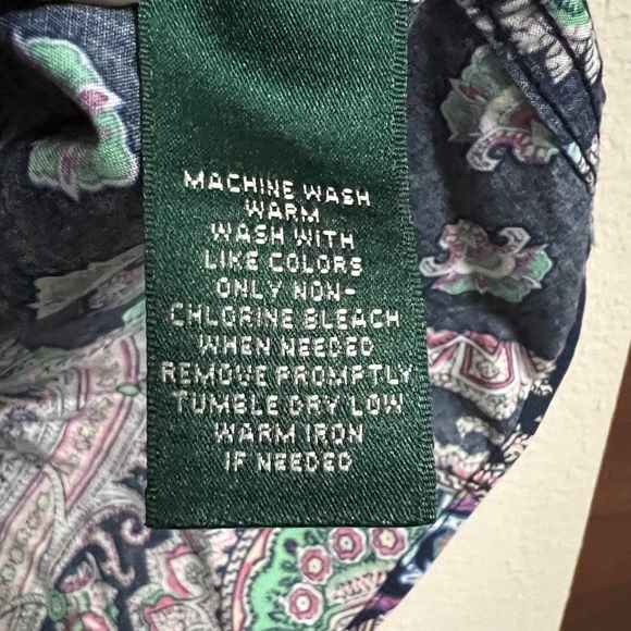 Lauren Ralph Lauren Non Iron Paisley Print Button Up 100% Cotton Shirt Sz 1X - Picture 5 of 9